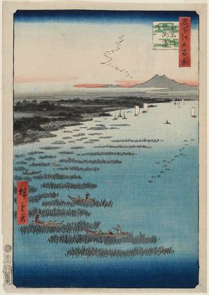 歌川広重: Minami-Shinagawa and Samezu Coast (Minami-Shinagawa Samezu kaigan), from the series One Hundred Famous Views of Edo (Meisho Edo hyakkei) - ボストン美術館