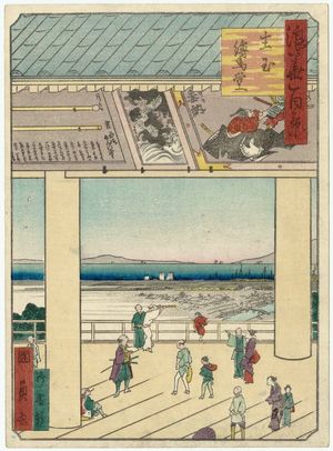 歌川国員: Votive-Picture Hall of the Shrine at Ikutama (Ikutama Ema-dô), from the series One Hundred Views of Osaka (Naniwa hyakkei) - ボストン美術館