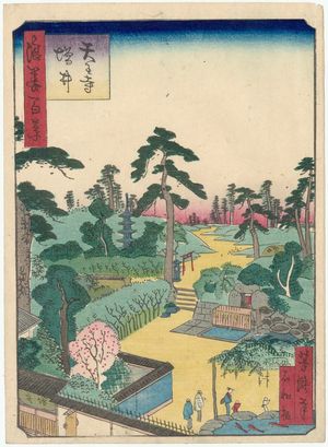 Utagawa Yoshitaki: Masui Well at Tennô-ji Temple (Tennô-ji Masui), from the series One Hundred Views of Osaka (Naniwa hyakkei) - Museum of Fine Arts