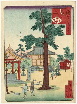 Utagawa Yoshitaki: The Temple of the Five Great Power Bodhisattvas at Sumiyoshi (Sumiyoshi Godairiki), from the series One Hundred Views of Osaka (Naniwa hyakkei) - Museum of Fine Arts
