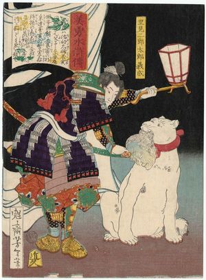 Tsukioka Yoshitoshi: Satomi Jirotarô Yoshinari, from the series Sagas of Beauty and Bravery (Biyû Suikoden) - Museum of Fine Arts