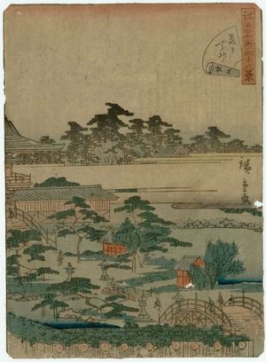 Utagawa Hiroshige II: No. 25, Kameido Tenjin Shrine (Kameido Tenjin), from the series Forty-Eight Famous Views of Edo (Edo meisho yonjûhakkei) - Museum of Fine Arts
