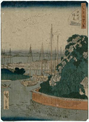 二歌川広重: No. 31, Inari Shrine at Teppôzu (Teppôzu Inari), from the series Forty-Eight Famous Views of Edo (Edo meisho yonjûhakkei) - ボストン美術館