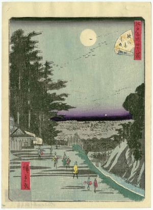 二歌川広重: No. 6, Moonlit Night at Suruga-dai (Suruga-dai getsuya), from the series Forty-Eight Famous Views of Edo (Edo meisho yonjûhakkei) - ボストン美術館