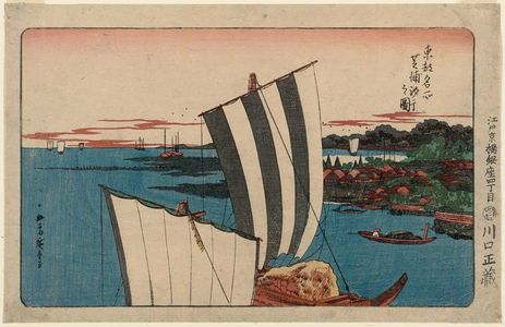 Utagawa Hiroshige: Low Tide at Shibaura (Shibaura shiohi no zu), from the series Famous Places in the Eastern Capital (Tôto meisho) - Museum of Fine Arts