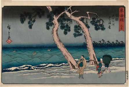 Utagawa Hiroshige: No. 30 - Hamamatsu, from the series The Tôkaidô Road - The Fifty-three Stations (Tôkaidô - Gojûsan tsugi), also known as the Reisho Tôkaidô - Museum of Fine Arts