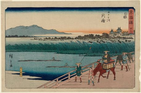 Utagawa Hiroshige: No. 39 - Okazaki: The Yahagi River (Okazaki, Yahagigawa), from the series The Tôkaidô Road - The Fifty-three Stations (Tôkaidô - Gojûsan tsugi), also known as the Reisho Tôkaidô - Museum of Fine Arts