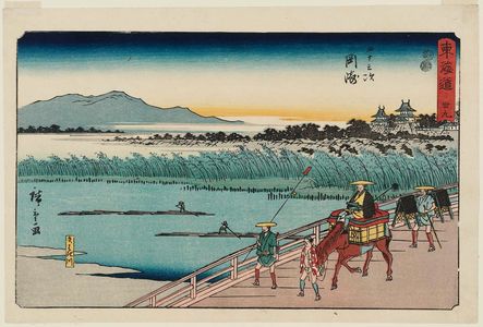 Utagawa Hiroshige: No. 39 - Okazaki: The Yahagi River (Okazaki, Yahagigawa), from the series The Tôkaidô Road - The Fifty-three Stations (Tôkaidô - Gojûsan tsugi), also known as the Reisho Tôkaidô - Museum of Fine Arts