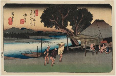 Utagawa Hiroshige: No. 24, Shionata, from the series The Sixty-nine Stations of the Kisokaidô Road (Kisokaidô rokujûkyû tsugi no uchi) - Museum of Fine Arts