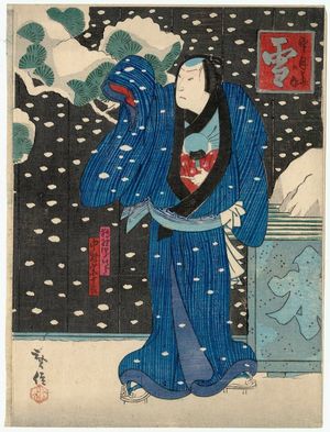 Kinoshita Hironobu I: Snow: Actor Nakamura Tomijûrô, from the series Snow, Moon and Flowers (Setsugekka no uchi) - ボストン美術館