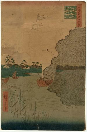 Utagawa Hiroshige: Scattered Pines, Tone River (Tonegawa Barabara-matsu), from the series One Hundred Famous Views of Edo (Meisho Edo hyakkei) - Museum of Fine Arts