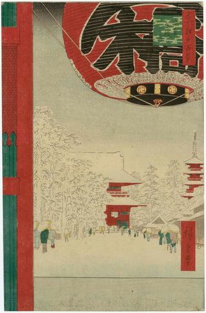 Utagawa Hiroshige: Kinryûzan Temple, Asakusa (Asakusa Kinryûzan), from the series One Hundred Famous Views of Edo (Meisho Edo hyakkei) - Museum of Fine Arts