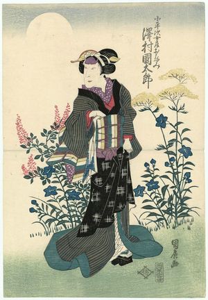 Ganjôsai Kunihiro: Actor Sawamura Kunitarô II as Koheiji's wife Onami - Museum of Fine Arts