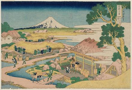 葛飾北斎: Fuji from the Tea Plantation of Katakura in Suruga Province (Sunshû Katakura chaen no Fuji), from the series Thirty-six Views of Mount Fuji (Fugaku sanjûrokkei) - ボストン美術館