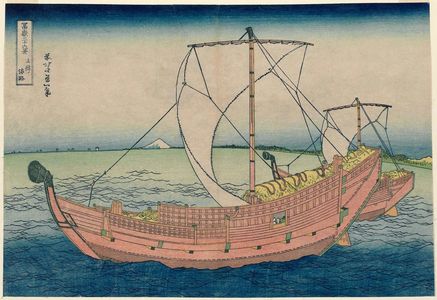 Katsushika Hokusai: At Sea off Kazusa (Kazusa no kairo), from the series Thirty-six Views of Mount Fuji (Fugaku sanjûrokkei) - Museum of Fine Arts