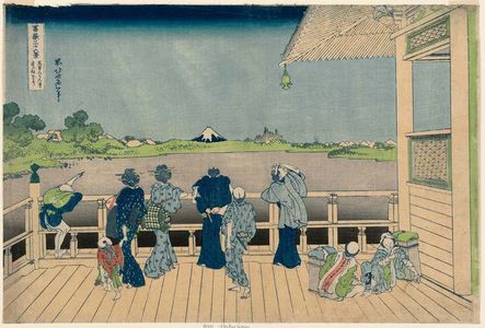 Katsushika Hokusai: Sazai Hall of the Temple of the Five Hundred Arhats (Gohyaku Rakan-ji Sazaidô), from the series Thirty-six Views of Mount Fuji (Fugaku sanjûrokkei) - Museum of Fine Arts