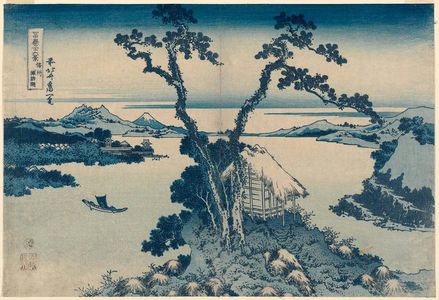 葛飾北斎: Lake Suwa in Shinano Province (Shinshû Suwa-ko), from the series Thirty-six Views of Mount Fuji (Fugaku sanjûrokkei) - ボストン美術館