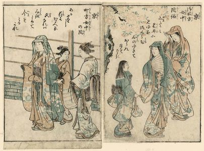 Tsukioka Settei: Kyo, Machikata jochu no fu (The style of Kyoto merchant-class women). From: Onna Geibun Sansai Zue, vol. , illustration 3 - Museum of Fine Arts