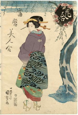 Utagawa Kuniyoshi: Wild Carnation, from the series Contest of Flowers, Contest of Modern Beauties (Hana awase tôsei bijin awase) - Museum of Fine Arts