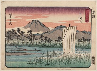 Utagawa Hiroshige: The Sagami River (Sagamigawa), from the series Thirty-six Views of Mount Fuji (Fuji sanjûrokkei) - Museum of Fine Arts
