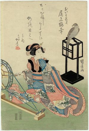 Ganjôsai Kunihiro: Actor Onoe Baikô III as the spirit of Oiwa - ボストン美術館