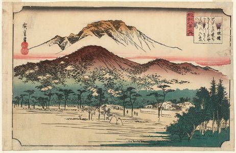 Utagawa Hiroshige: Evening Bell at Mii-dera Temple (Mii banshô), from the series Eight Views of Ômi (Ômi hakkei no uchi) - Museum of Fine Arts