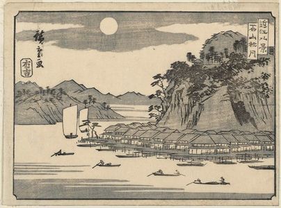 歌川広重: Autumn Moon at Ishiyama (Ishiyama shûgetsu), from the series Eight Views of Ômi (Ômi hakkei) - ボストン美術館