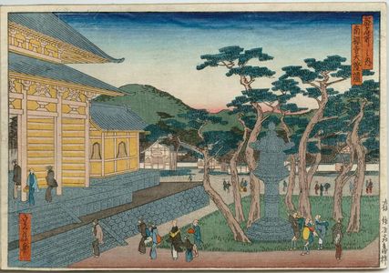 代長谷川貞信: The Great Lantern at Nanzen-ji Temple (Nanzen-ji dai tôrô), from the series Famous Places in the Capital (Miyako meisho no uchi) - ボストン美術館