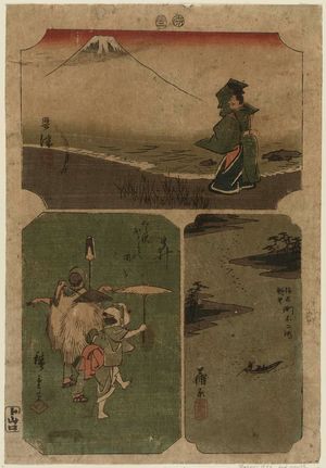 Utagawa Hiroshige: Yui, Okitsu, and Kanbara, from the harimaze series Pictures of the Fifty-three Stations of the Tôkaidô Road (Tôkaidô gojûsan tsugi zue) - Museum of Fine Arts
