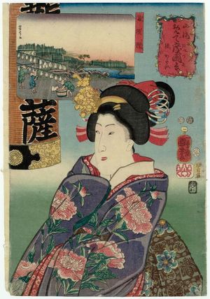 Utagawa Kuniyoshi: Flounder from Wakasa (Wakasa karei), from the series Auspicious Desires on Land and Sea (Sankai medetai zue) - Museum of Fine Arts