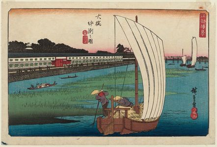 Utagawa Hiroshige: Nakasu at Ôhashi (Ôhashi Nakasu no zu), from the series Fine Views of Edo (Kôto shôkei) - Museum of Fine Arts
