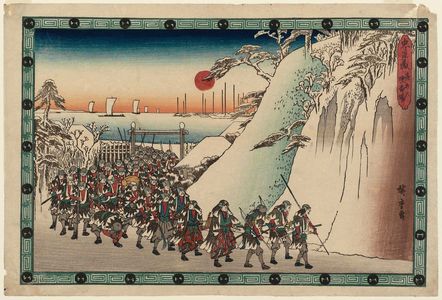 Utagawa Hiroshige: The Night Attack, Part 6: Offering Incense (Youchi roku, shôkô ba), from the series The Storehouse of Loyal Retainers (Chûshingura) - Museum of Fine Arts