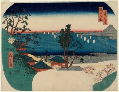 Utagawa Hiroshige: Shôhô-ji at Mii-dera Temple (Mii Shôhô-ji), from the series Eight Views of Ômi (Ômi hakkei no uchi) - Museum of Fine Arts