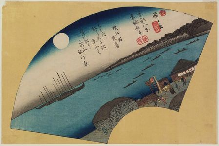 Utagawa Hiroshige: Autumn Moon at Takanawa (Takanawa shûgetsu), from the series Eight Views of the Eastern Capital (Tôto hakkei) - Museum of Fine Arts