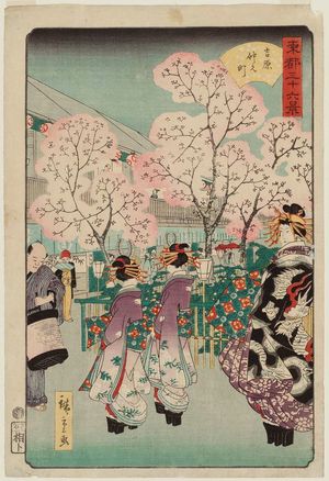 Utagawa Hiroshige II: Naka-no-chô in the Yoshiwara (Yoshiwara Naka-no-chô), from the series Thirty-six Views of the Eastern Capital (Tôto sanjûrokkei) - Museum of Fine Arts