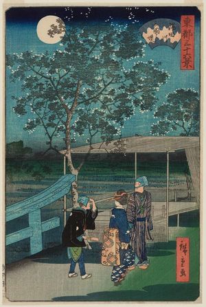 二歌川広重: Mimeguri Embankment on the Sumida River (Sumidagawa Mimeguri tsutsumi), from the series Thirty-six Views of the Eastern Capital (Tôto sanjûrokkei) - ボストン美術館