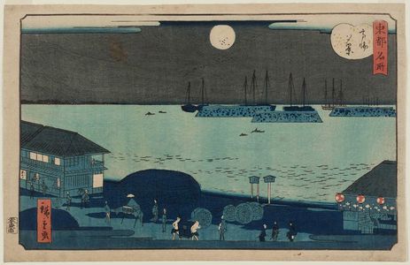 二歌川広重: Evening View of Takanawa (Takanawa yûkei), from the series Famous Places in the Eastern Capital (Tôto meisho) - ボストン美術館