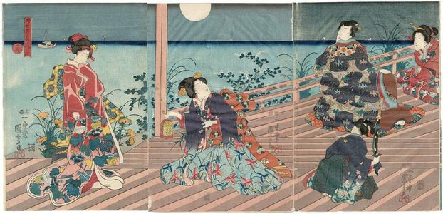 Utagawa Kuniyoshi: Moon (Tsuki), from the series Contemporary Flowers and Birds, Wind and Moon (Jisei kachô fûgetsu) - Museum of Fine Arts