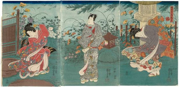 Utagawa Kuniyoshi, 歌川国芳 (Utagawa Kuniyoshi)による浮世絵「Wind (Kaze), from the series Contemporary Flowers and Birds, Wind and Moon (Jisei kachô fûgetsu)」