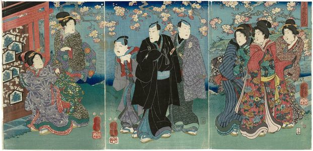 Utagawa Kuniyoshi, 歌川国芳 (Utagawa Kuniyoshi)による浮世絵「Flowers (Hana), from the series Moon, Snow, and Flowers (Getsusekka no uchi)」