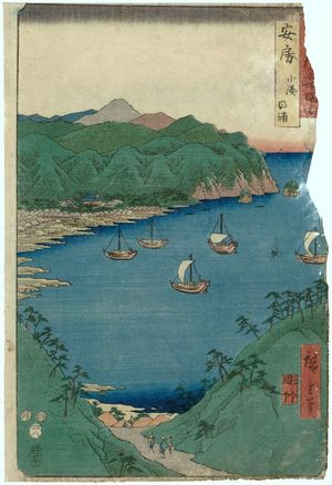 Utagawa Hiroshige: Awa Province: Kominato, Uchiura (Awa, Kominato, Uchiura), from the series Famous Places in the Sixty-odd Provinces [of Japan] ([Dai Nihon] Rokujûyoshû meisho zue) - Museum of Fine Arts