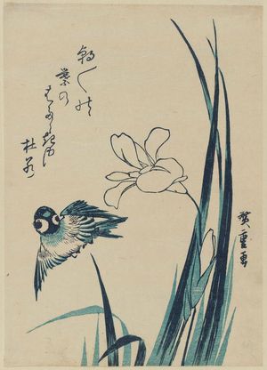 Utagawa Hiroshige: Sparrow and Iris - Museum of Fine Arts