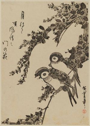 Utagawa Hiroshige: Swallows on Bush Clover - Museum of Fine Arts