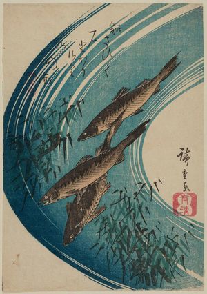 Utagawa Hiroshige: Sweetfish Swimming in a Clear Stream - Museum of Fine Arts