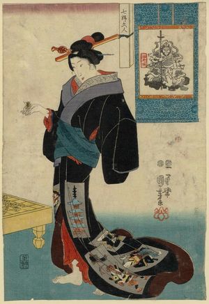歌川国芳: Bishamonten, from the series Women as the Seven Gods of Good Fortune (Shichifukujin) - ボストン美術館
