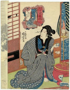 Japanischer Druck "How to Go In and Out of Sliding Doors (Shôji no ideiri no shi yô), from the series Instructions in Manners for Modern Women (Tôryû onna shorei shitsukekata)" von Utagawa Kuniyoshi, 歌川国芳 (Utagawa Kuniyoshi)