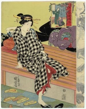 歌川国芳: How to Change One's Clothes (Kosode kikae yô), from the series Instructions in Manners for Modern Women (Tôryû onna shorei shitsukekata) - ボストン美術館