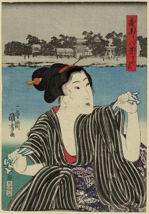 Utagawa Kuniyoshi: Massaki, from the series Eight Views of Night Visits to Temples and Shrines (Yomairi hakkei) - Museum of Fine Arts
