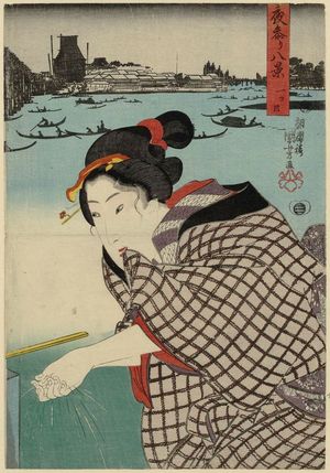 歌川国芳: Hitotsume, from the series Eight Views of Night Visits to Temples and Shrines (Yomairi hakkei) - ボストン美術館