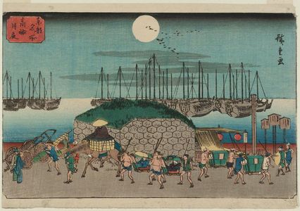 Utagawa Hiroshige: Moonlit Evening at Takanawa (Takanawa tsukiyo), from the series Famous Places in the Eastern Capital (Tôto meisho) - Museum of Fine Arts